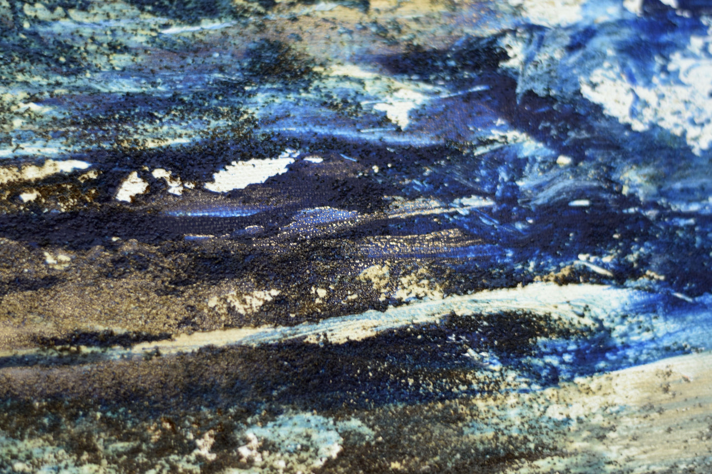 Beneath the Horizon – Abstract Textured Landscape Painting | 83 x 83 cm | Edelgard Schroer