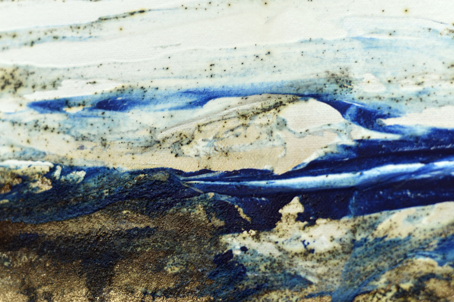 Beneath the Horizon – Abstract Textured Landscape Painting | 83 x 83 cm | Edelgard Schroer
