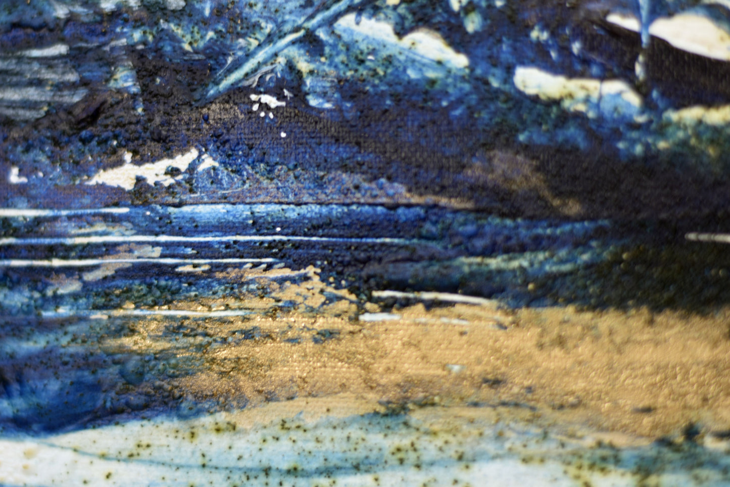 Beneath the Horizon – Abstract Textured Landscape Painting | 83 x 83 cm | Edelgard Schroer