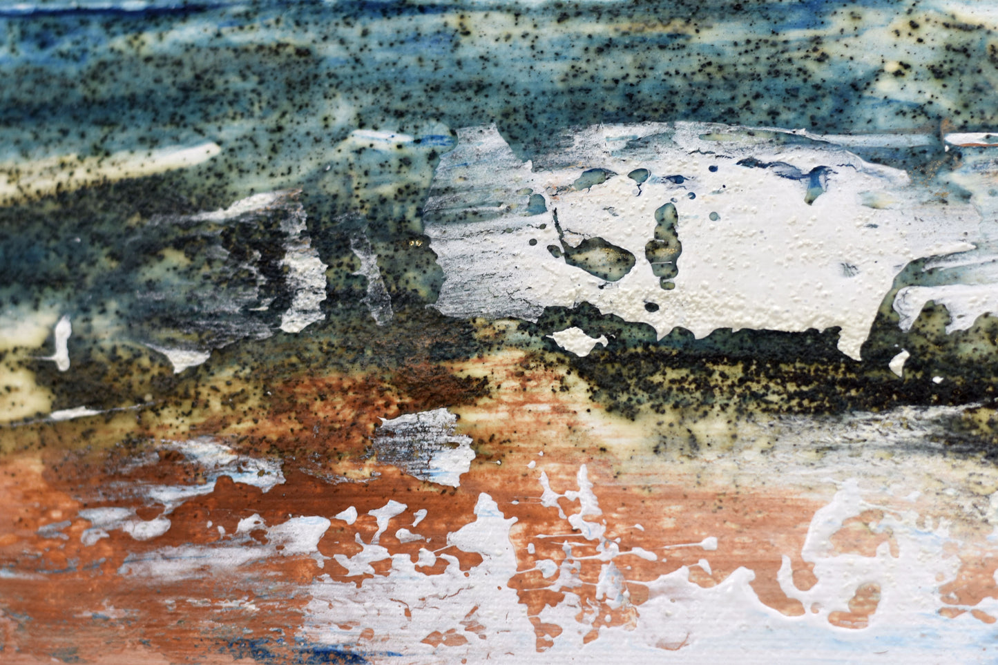 Beneath the Horizon – Abstract Textured Landscape Painting | 83 x 83 cm | Edelgard Schroer
