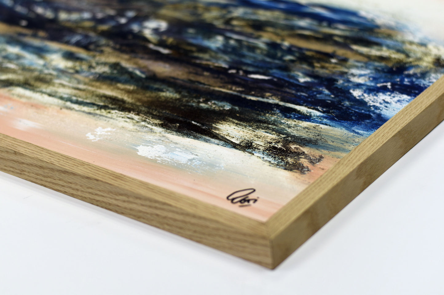 Beneath the Horizon – Abstract Textured Landscape Painting | 83 x 83 cm | Edelgard Schroer