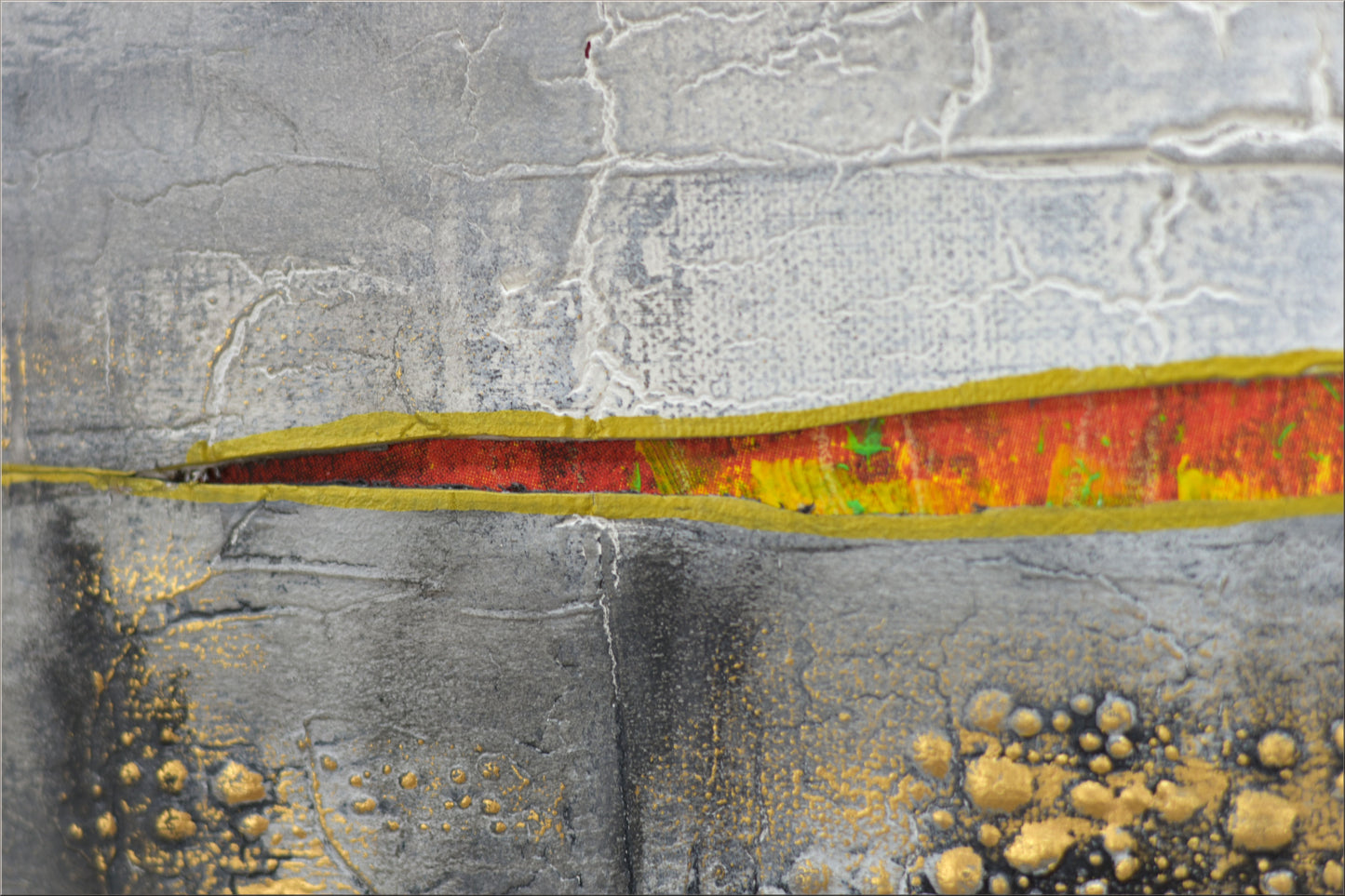Red Outlook – Abstract Textured Industrial Painting | 80 x 80 cm | Edelgard Schroer