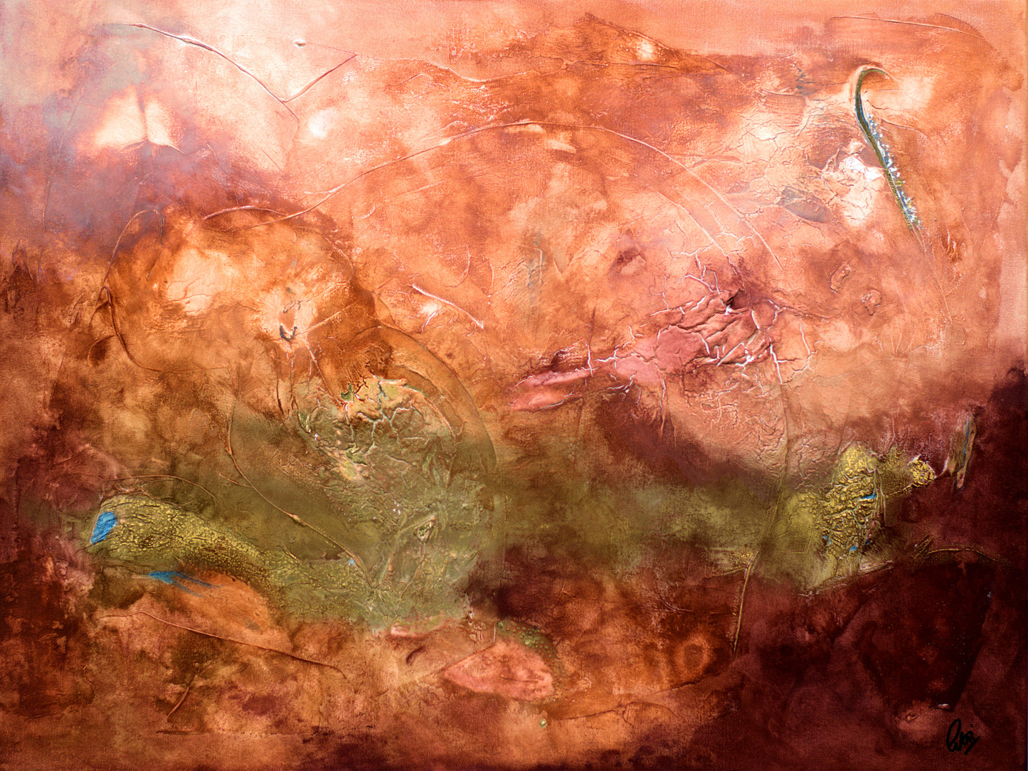 Birth of an Angel – Textured Abstract Acrylic by Edelgard Schroer | 80 × 60 cm