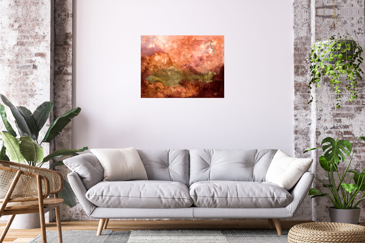 Birth of an Angel – Textured Abstract Acrylic by Edelgard Schroer | 80 × 60 cm