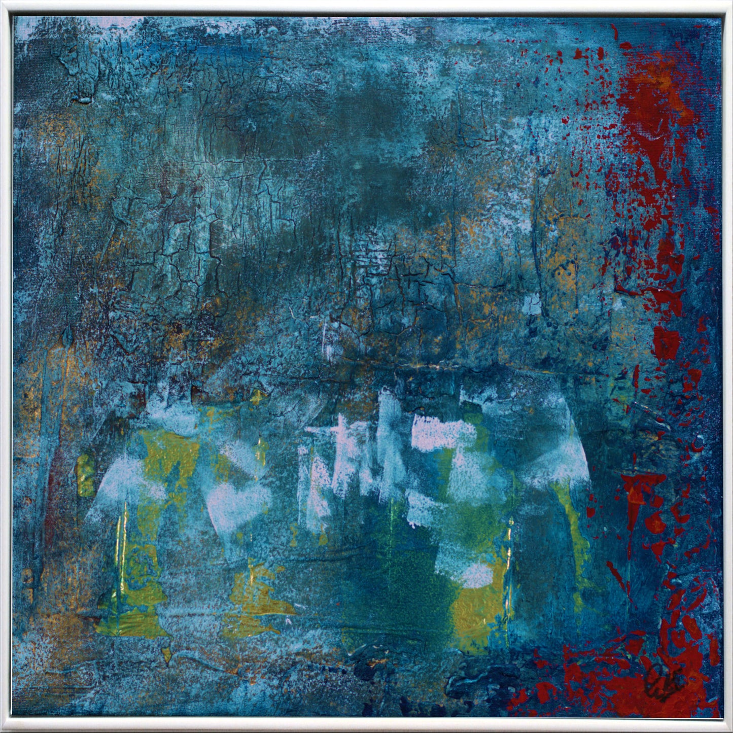 Silent Currents – Abstract Ocean Diptych | 43×43 cm | Edelgard Schroer