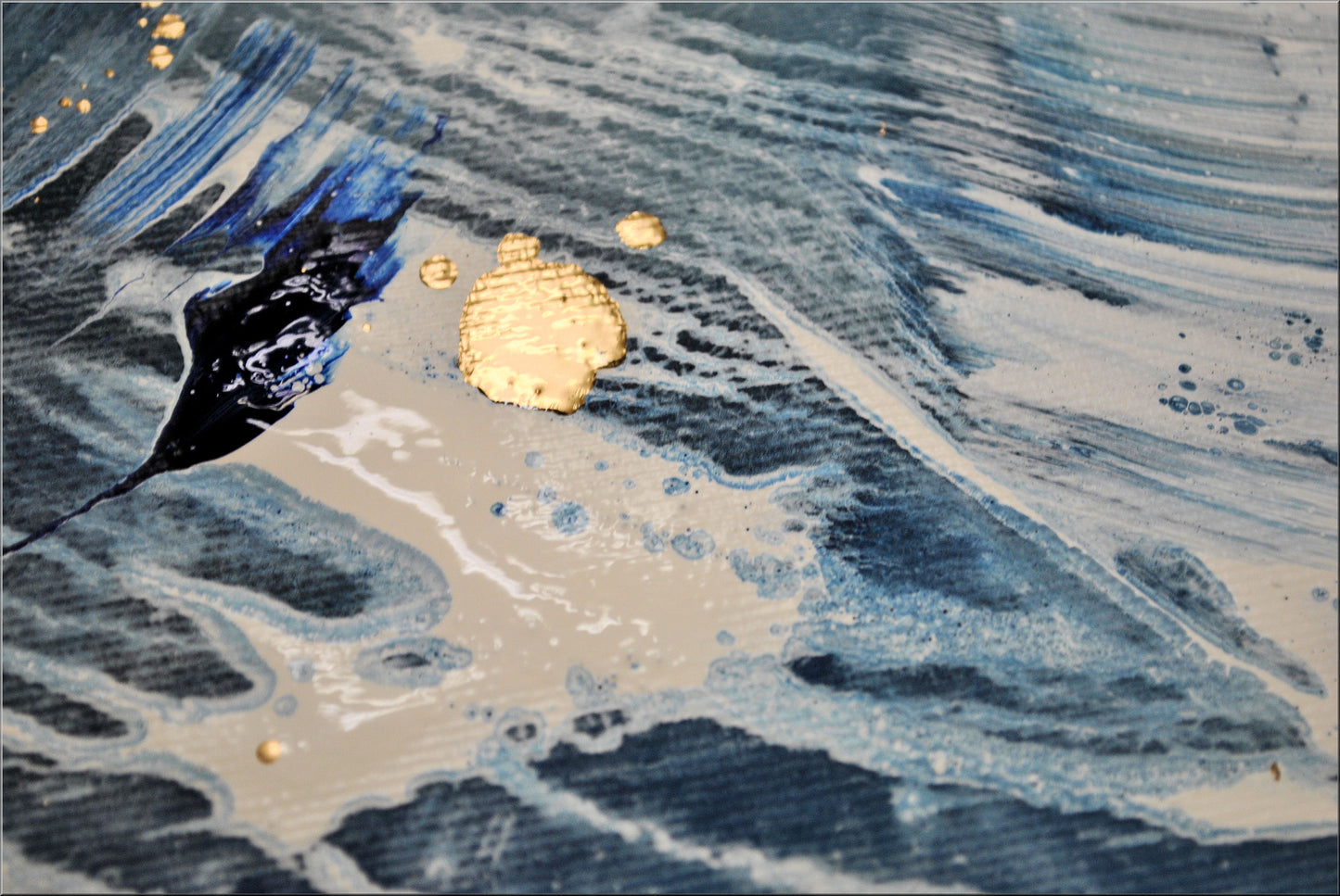 Bleu – Abstract Blue Painting | 190×90 cm | Edelgard Schroer