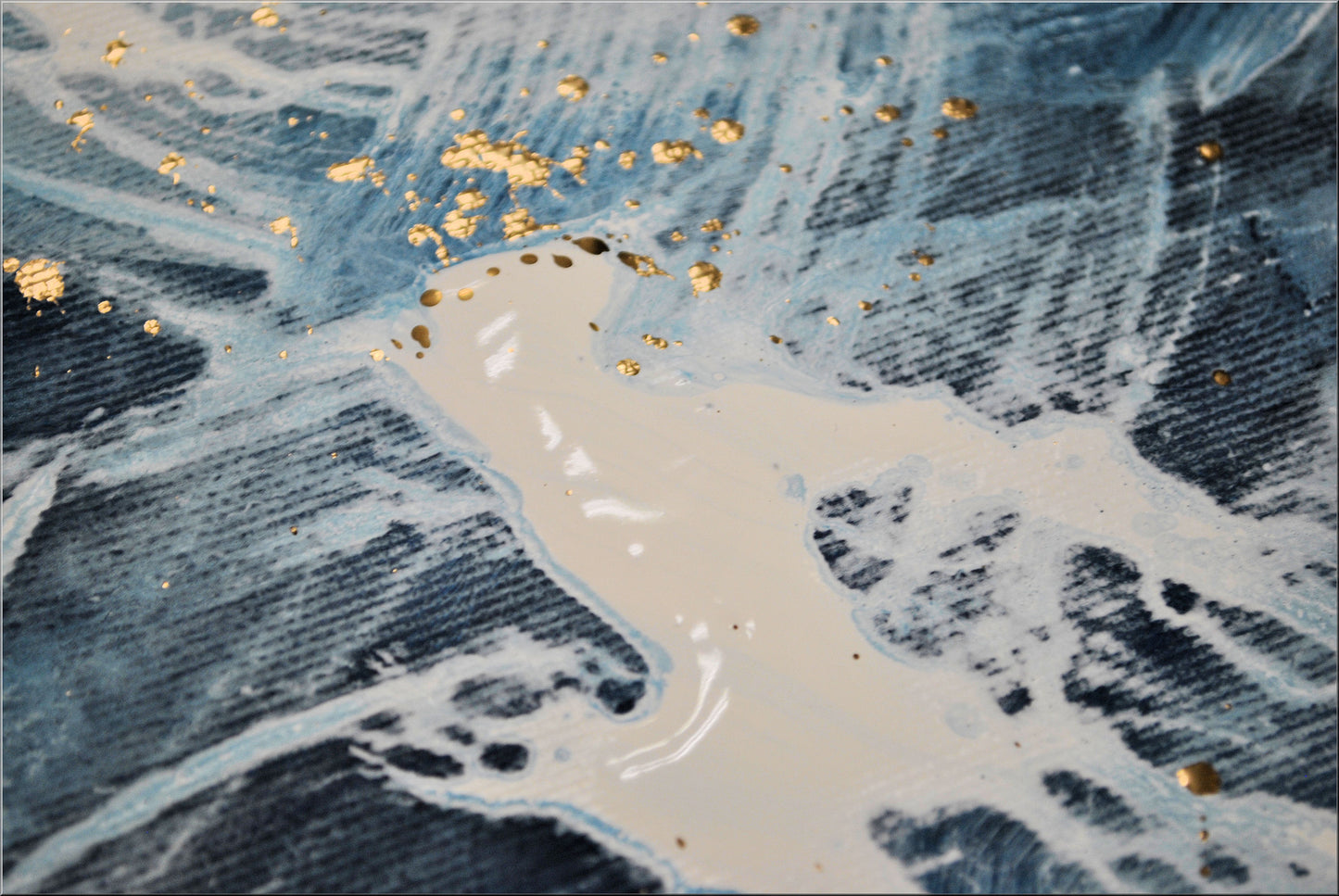 Bleu – Abstract Blue Painting | 190×90 cm | Edelgard Schroer
