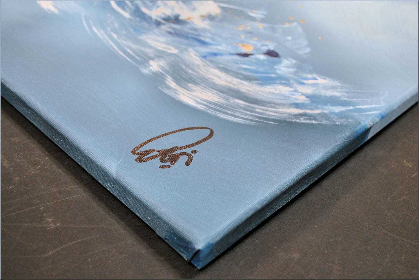Bleu – Abstract Blue Painting | 190×90 cm | Edelgard Schroer