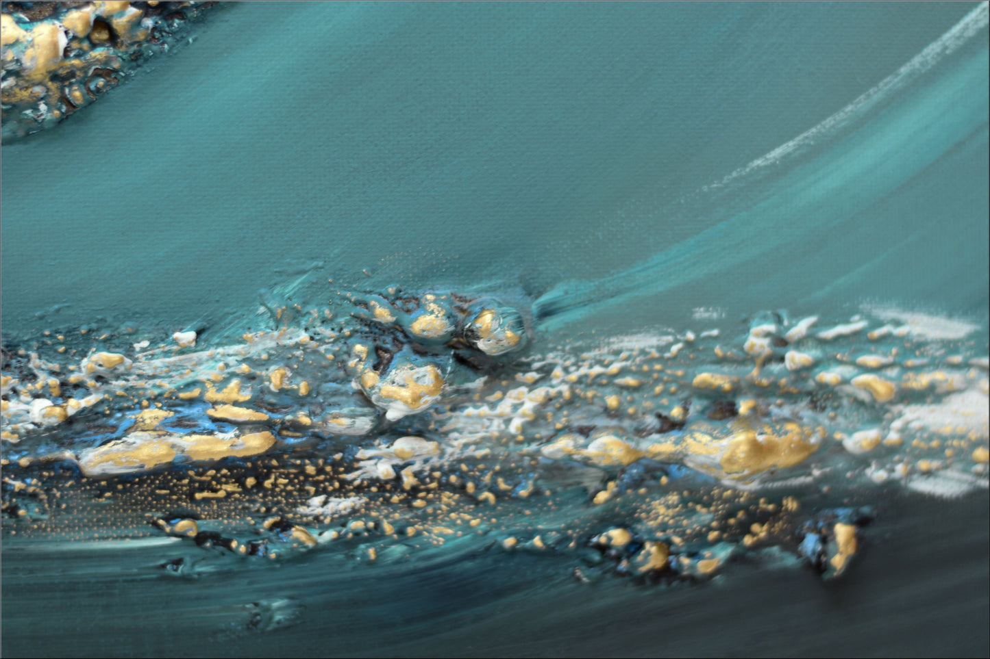 Ebullient – Abstract Ocean-Inspired Painting by Edelgard Schroer | 123 × 43 cm Framed
