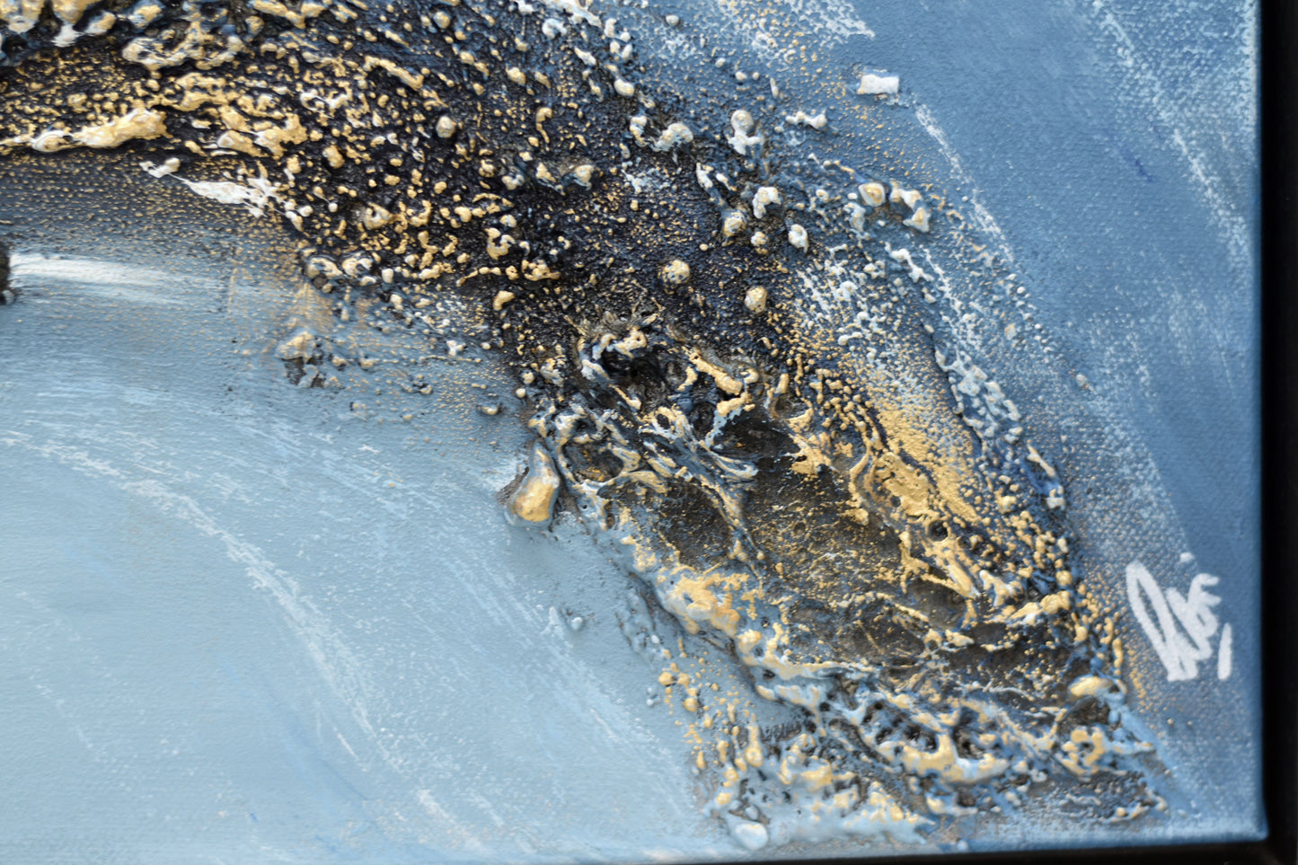 Tidal Bronze – Abstract Teal Bronze Painting | 50×50 cm | Edelgard Schroer
