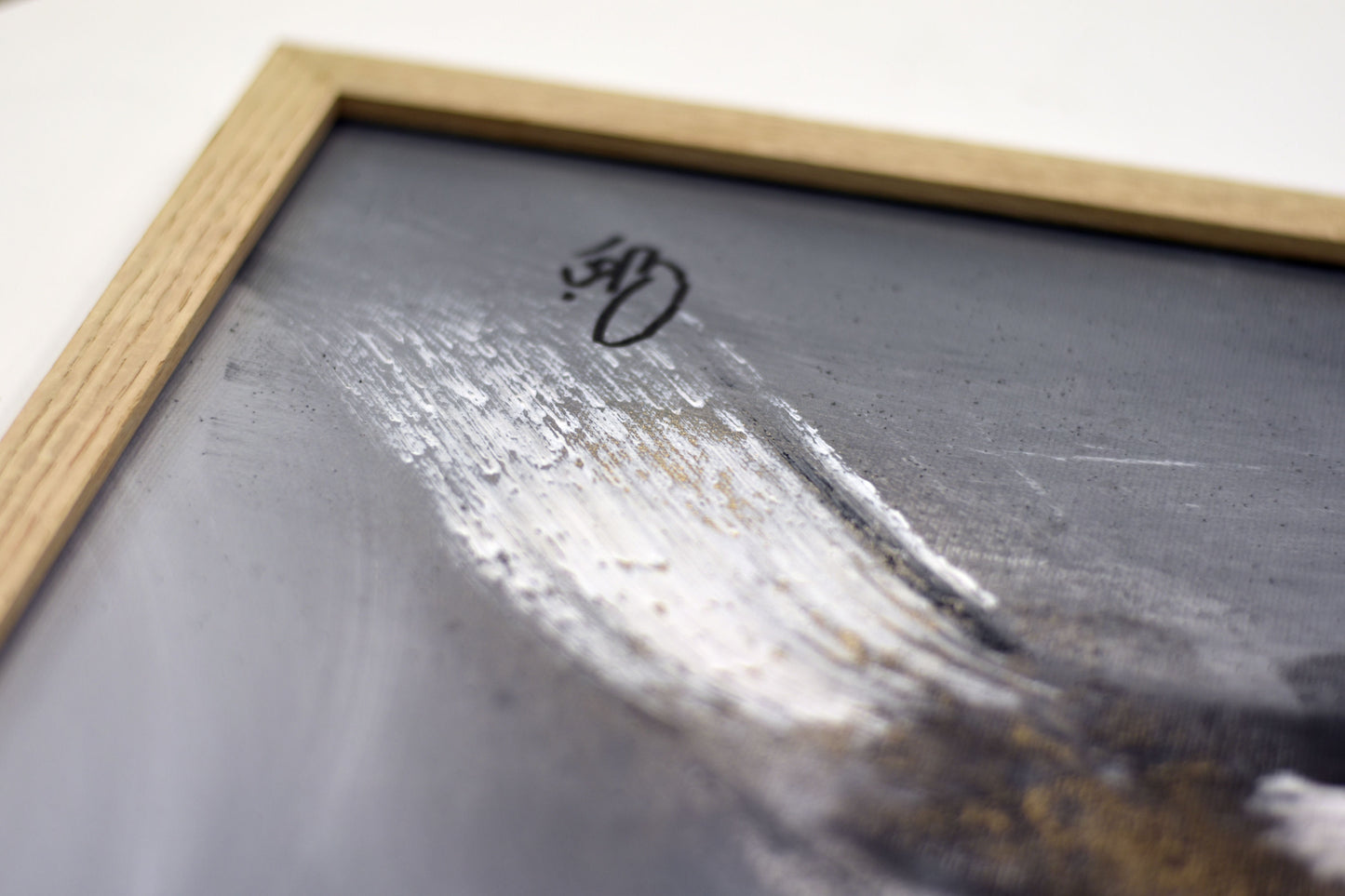 Noblesse – Original Abstract Painting in Oak Frame | 83 x 83 cm | Edelgard Schroer