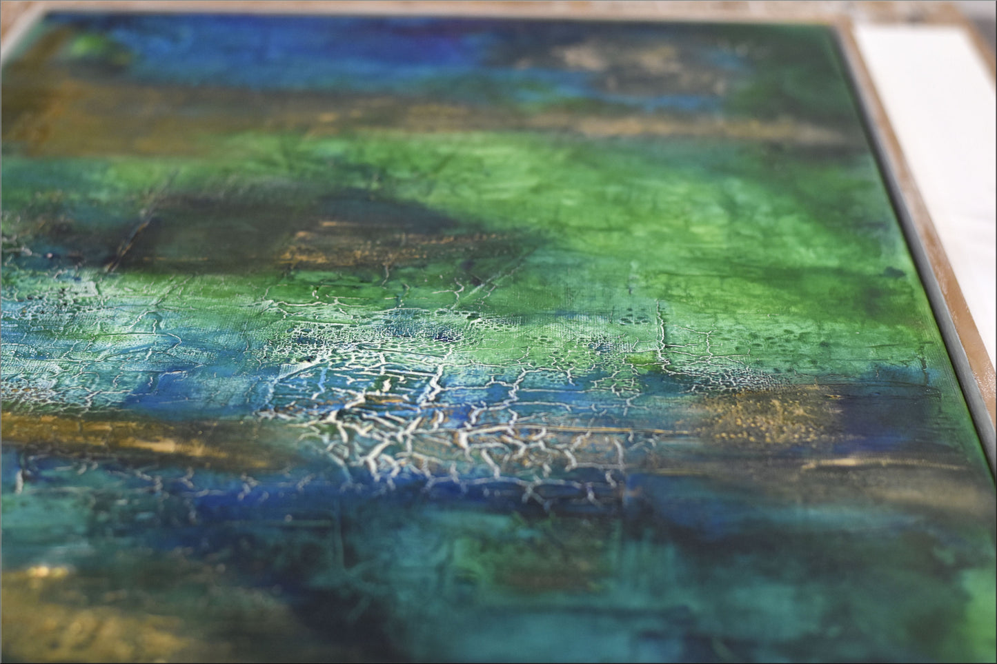 Golden Fields – Abstract Acrylic Textured Painting | 53 x 113 cm | Edelgard Schroer
