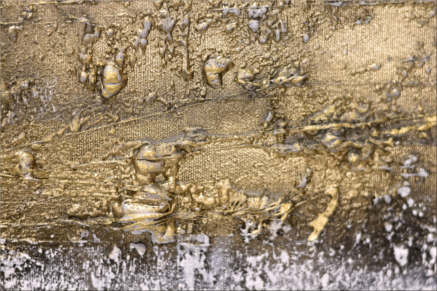 Golden Threads – Abstract Industrial Painting | 150 × 50 cm | Edelgard Schroer