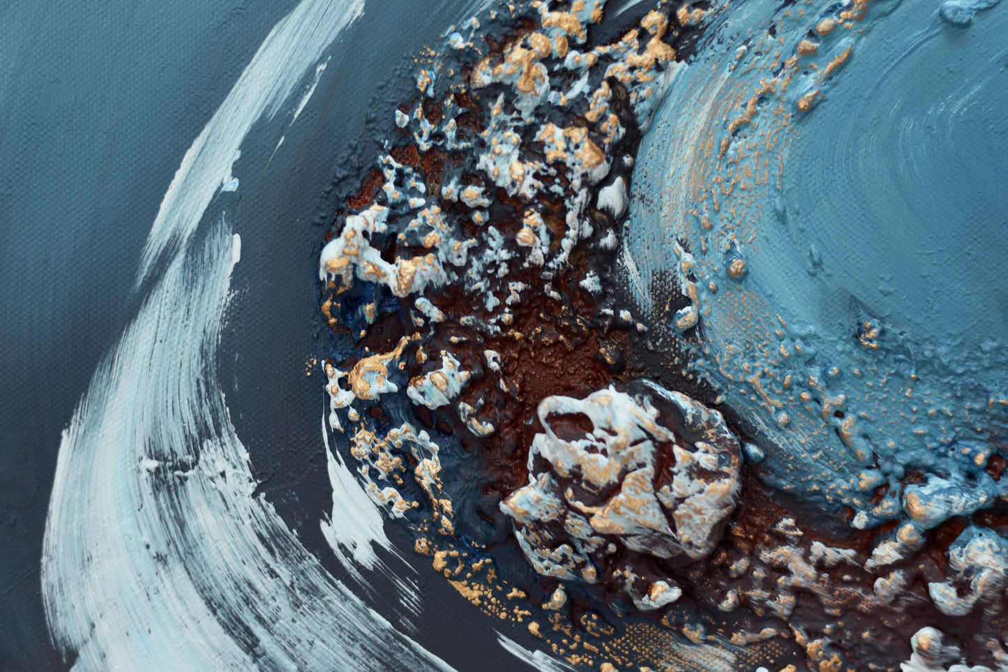 Liquid Horizon – Abstract Wave Painting | 73×73 cm | Edelgard Schroer