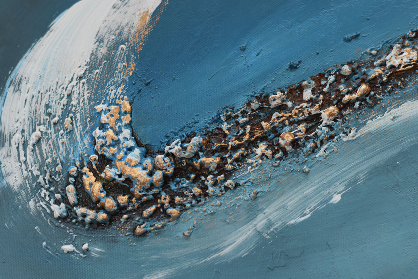 Liquid Horizon – Abstract Wave Painting | 73×73 cm | Edelgard Schroer