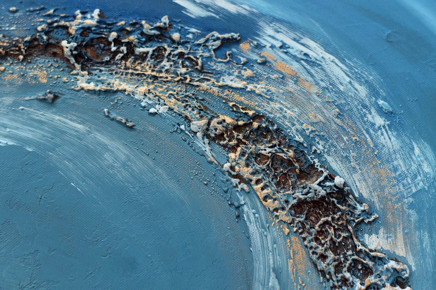 Liquid Horizon – Abstract Wave Painting | 73×73 cm | Edelgard Schroer