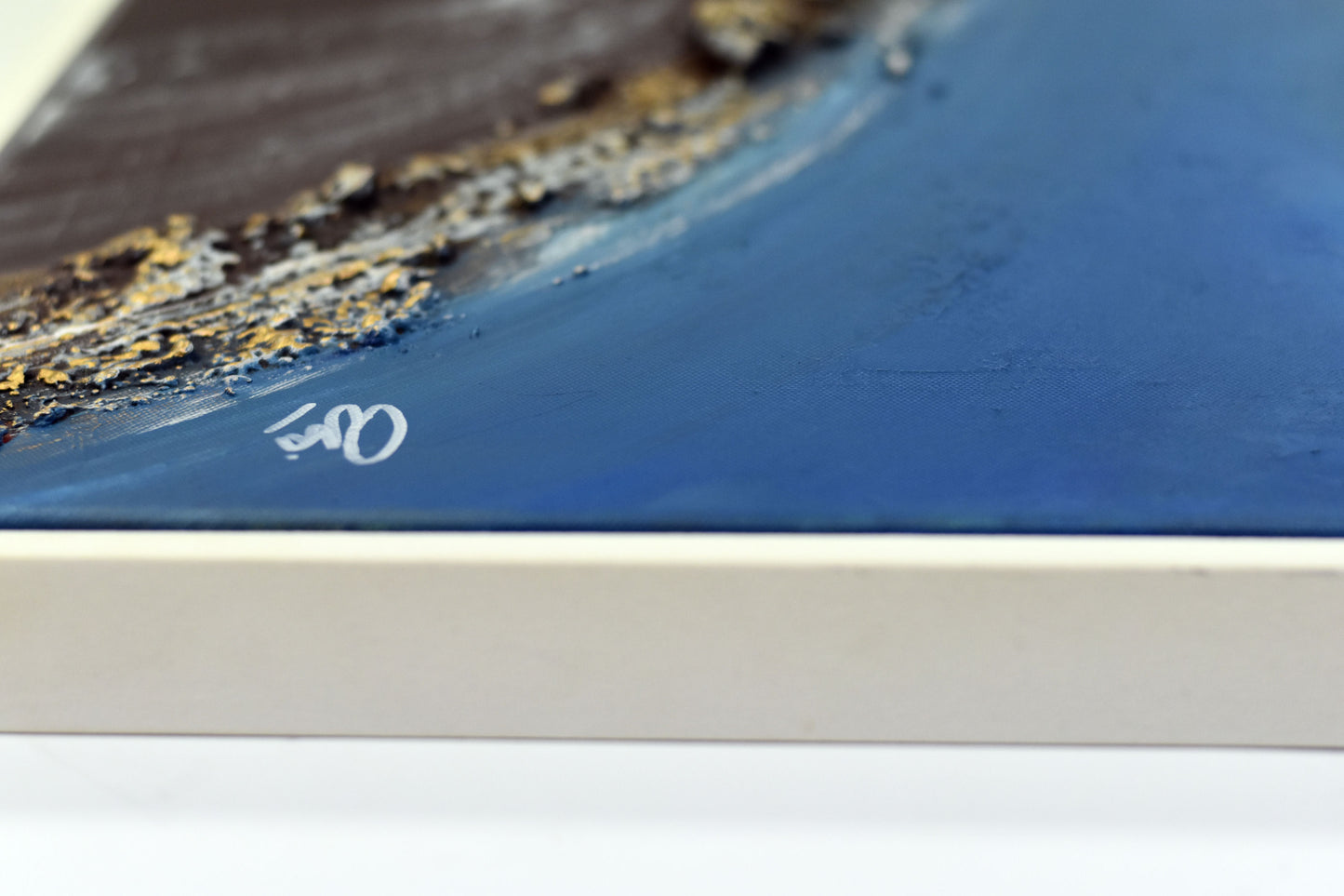 Liquid Horizon – Abstract Wave Painting | 73×73 cm | Edelgard Schroer