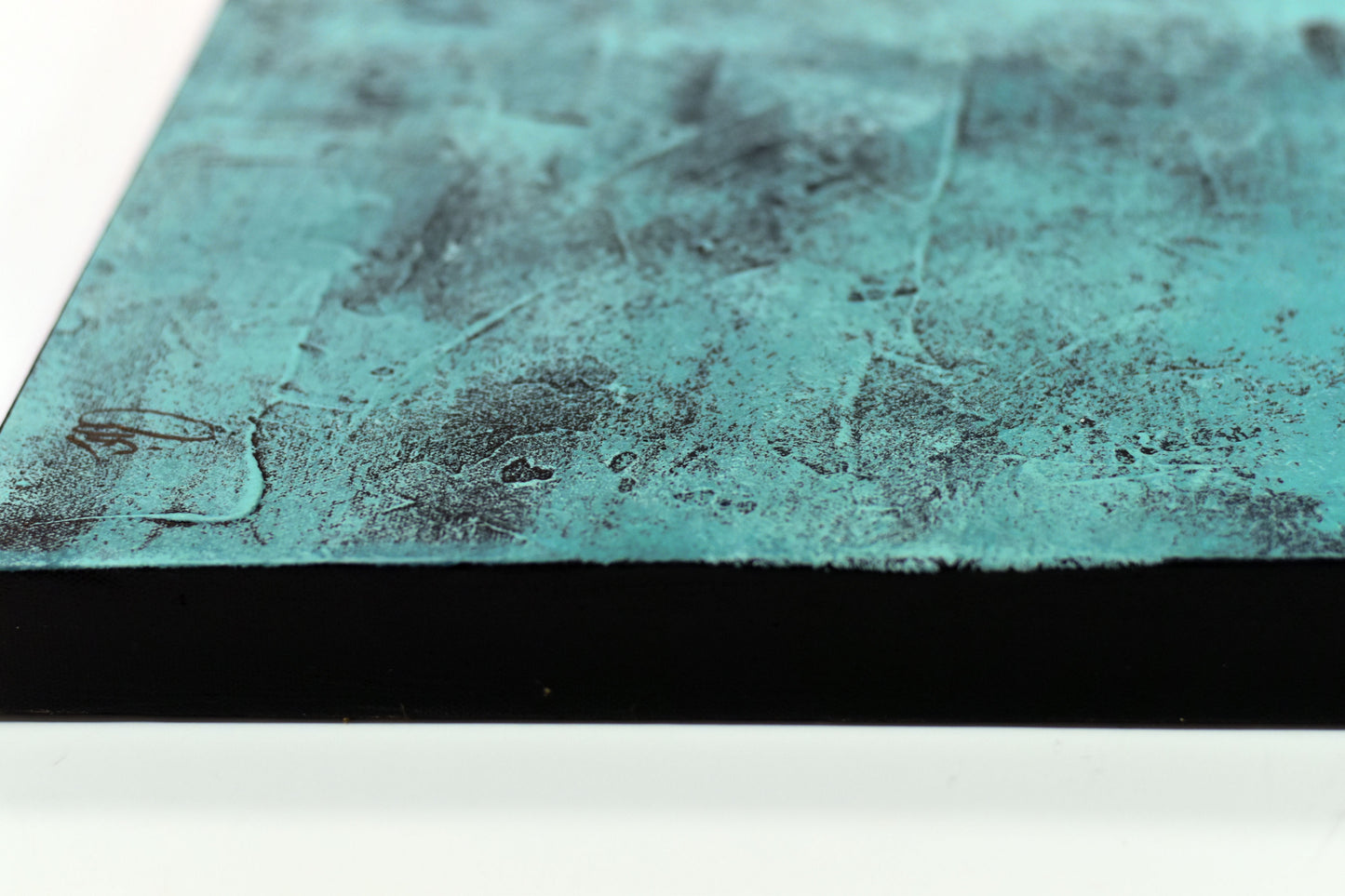Golden Structures – Textured Abstract Painting with Bark | 90 x 45 cm | Edelgard Schroer