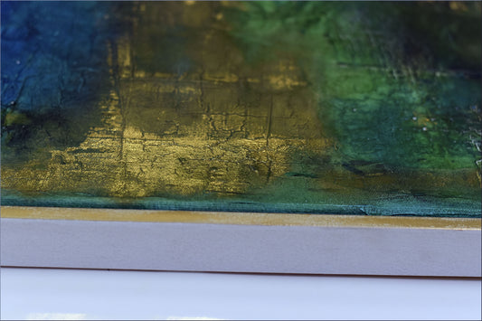 Golden Fields – Abstract Acrylic Textured Painting | 53 x 113 cm | Edelgard Schroer