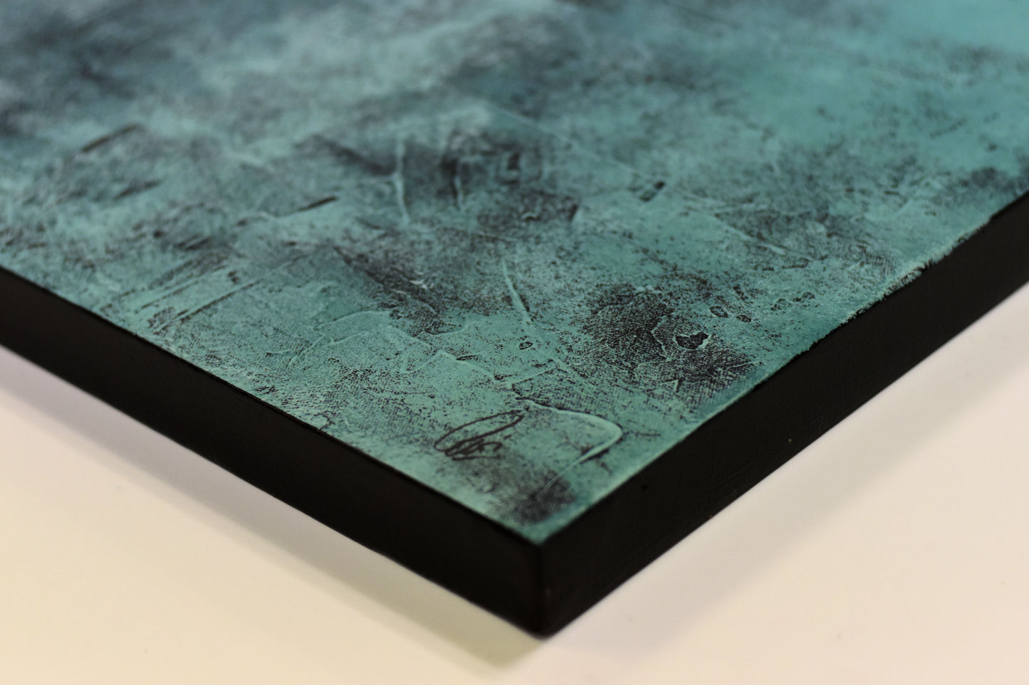 Golden Structures – Textured Abstract Painting with Bark | 90 x 45 cm | Edelgard Schroer