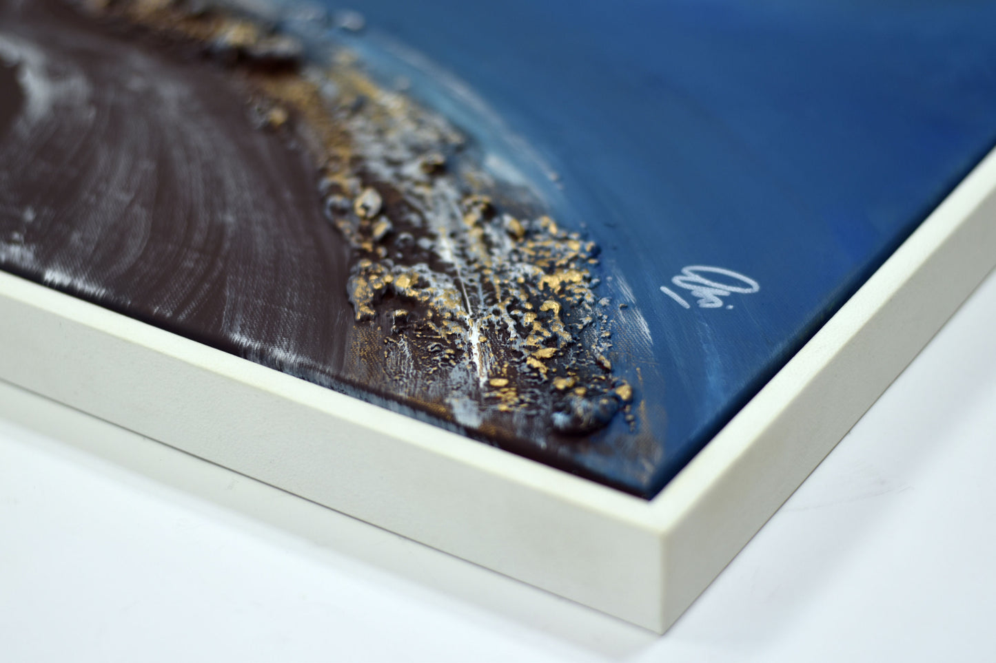 Liquid Horizon – Abstract Wave Painting | 73×73 cm | Edelgard Schroer