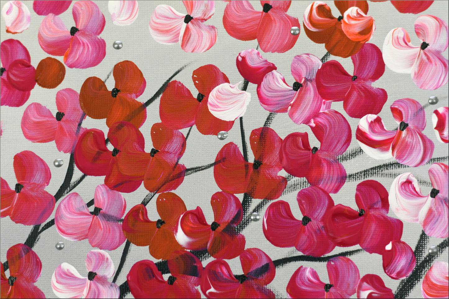Happy Tree – Abstract Cherry Blossom Painting | 123 × 43 cm | Edelgard Schroer