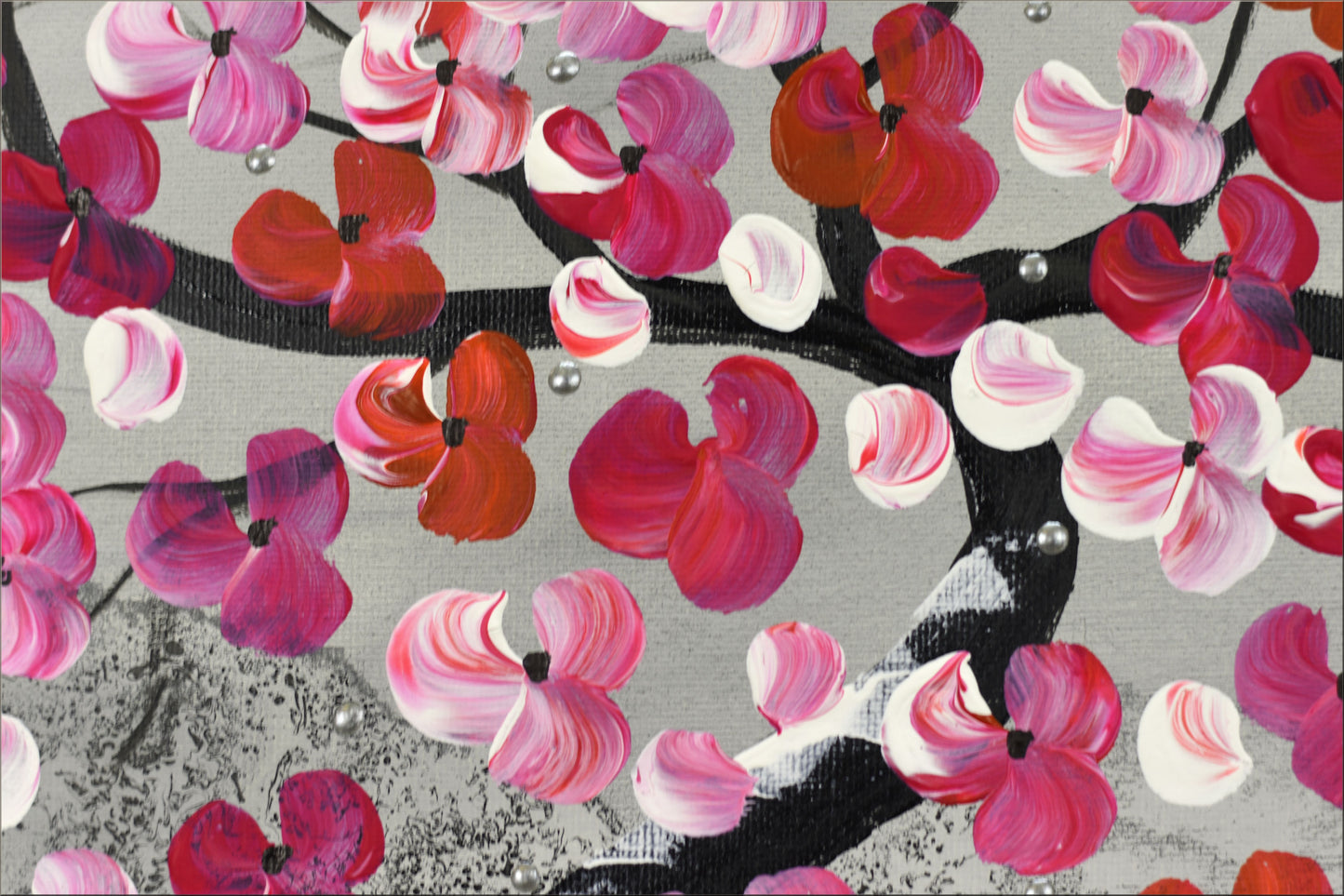 Happy Tree – Abstract Cherry Blossom Painting | 123 × 43 cm | Edelgard Schroer