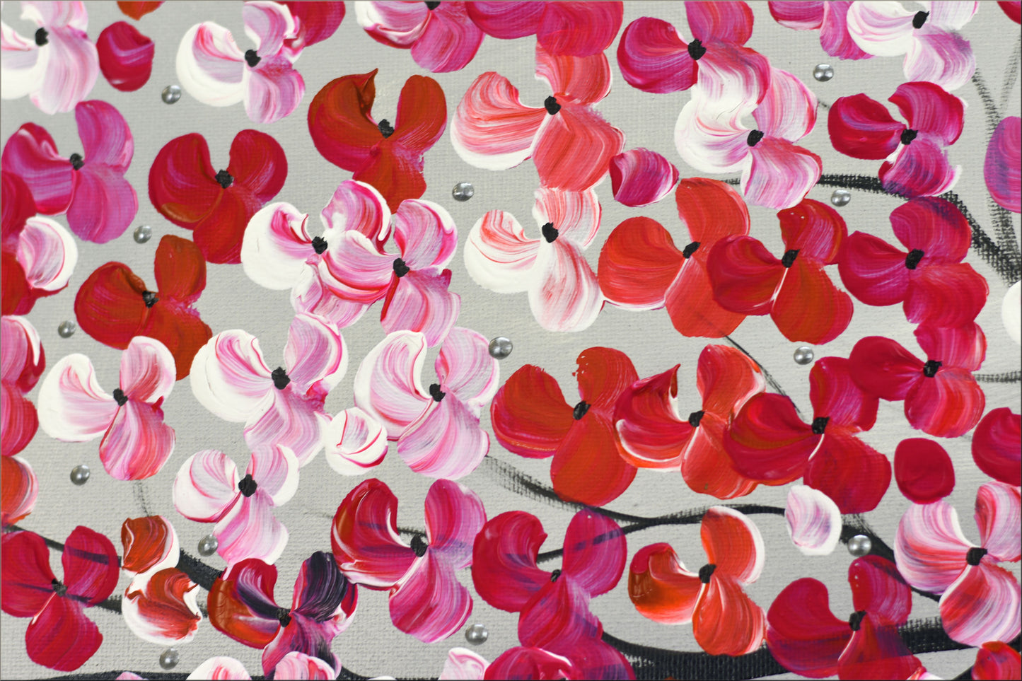 Happy Tree – Abstract Cherry Blossom Painting | 123 × 43 cm | Edelgard Schroer