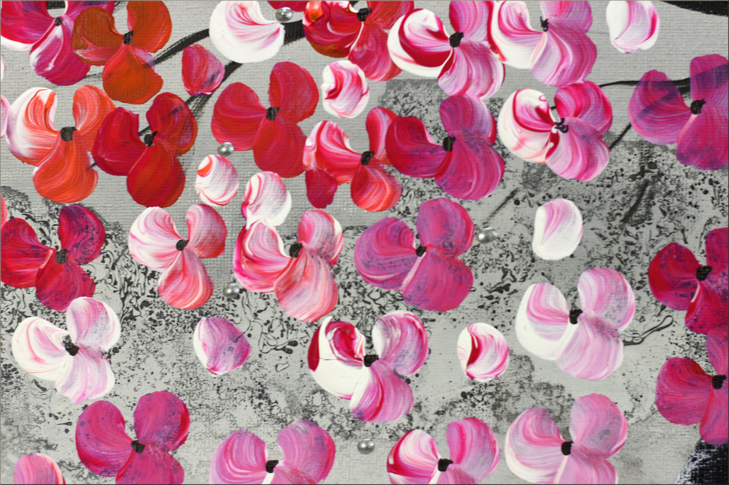 Happy Tree – Abstract Cherry Blossom Painting | 123 × 43 cm | Edelgard Schroer