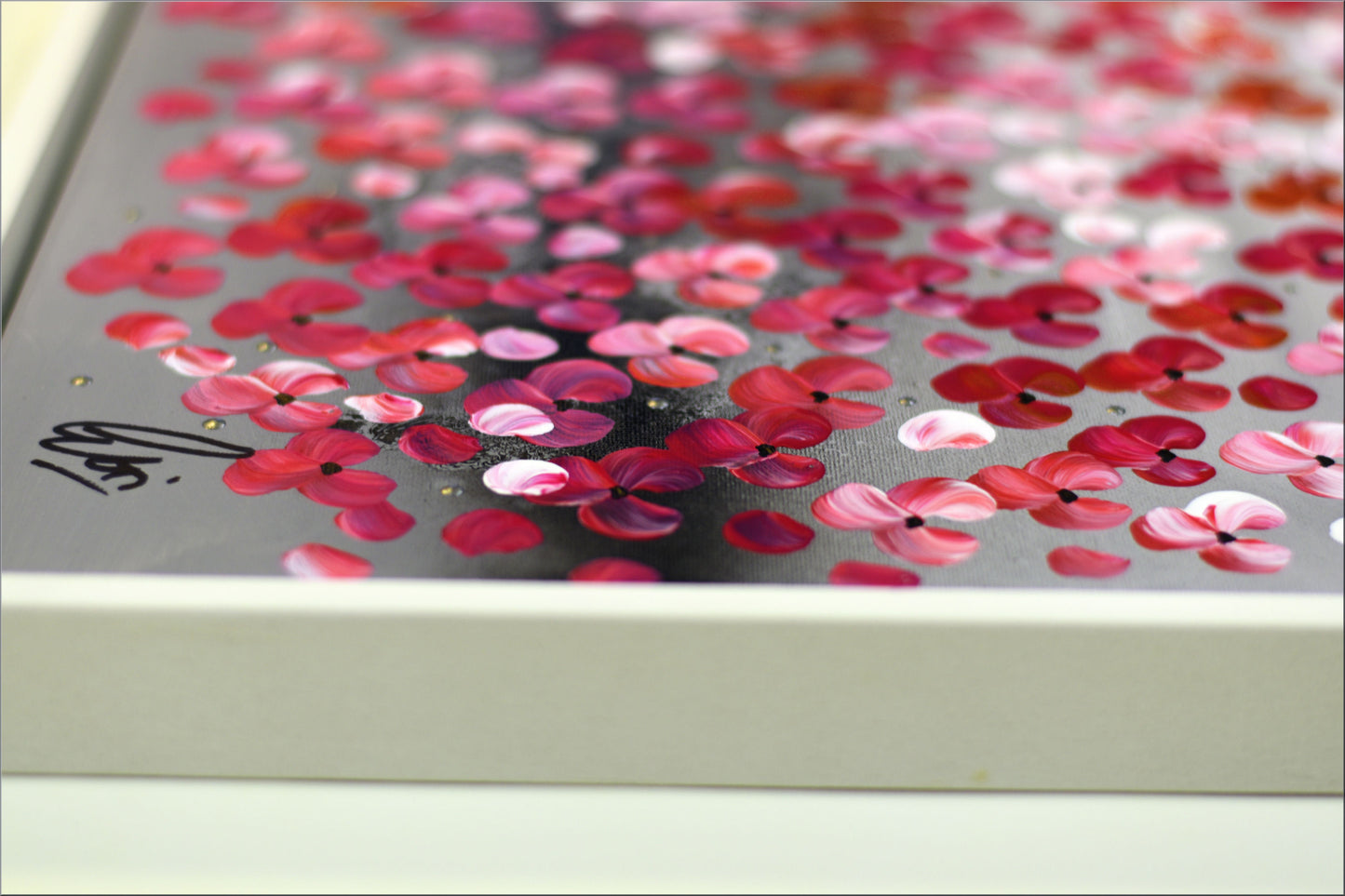 Happy Tree – Abstract Cherry Blossom Painting | 123 × 43 cm | Edelgard Schroer