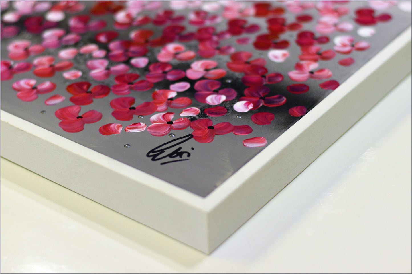 Happy Tree – Abstract Cherry Blossom Painting | 123 × 43 cm | Edelgard Schroer