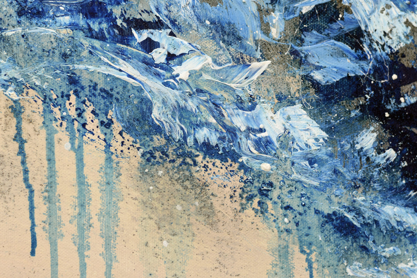 Blue Bloom – Abstract Floral Acrylic Painting | 83 x 83 cm | Edelgard Schroer