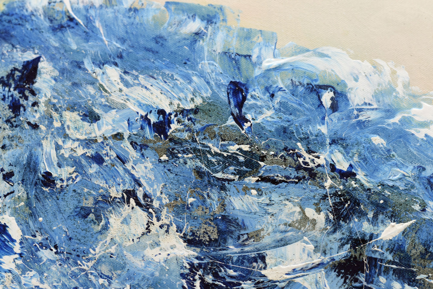 Blue Bloom – Abstract Floral Acrylic Painting | 83 x 83 cm | Edelgard Schroer