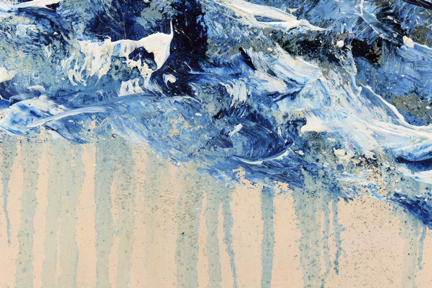 Blue Bloom – Abstract Floral Acrylic Painting | 83 x 83 cm | Edelgard Schroer