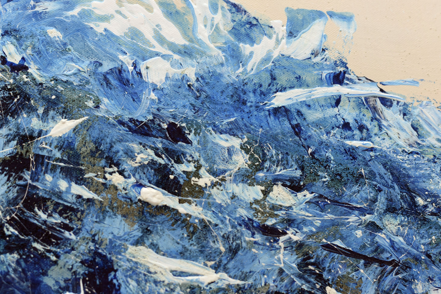 Blue Bloom – Abstract Floral Acrylic Painting | 83 x 83 cm | Edelgard Schroer