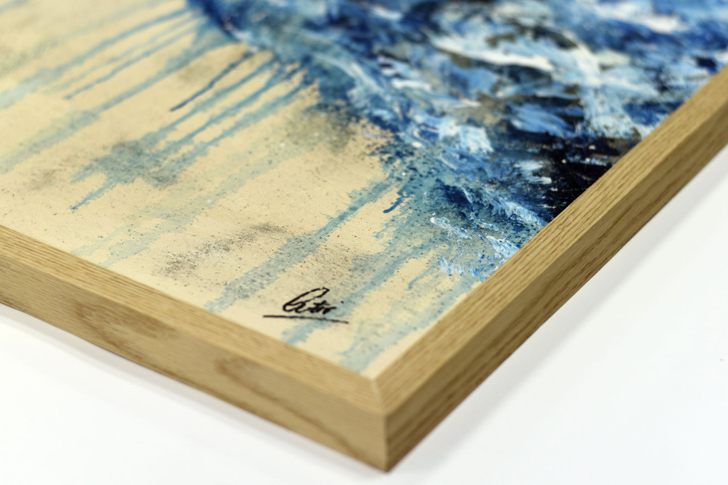 Blue Bloom – Abstract Floral Acrylic Painting | 83 x 83 cm | Edelgard Schroer