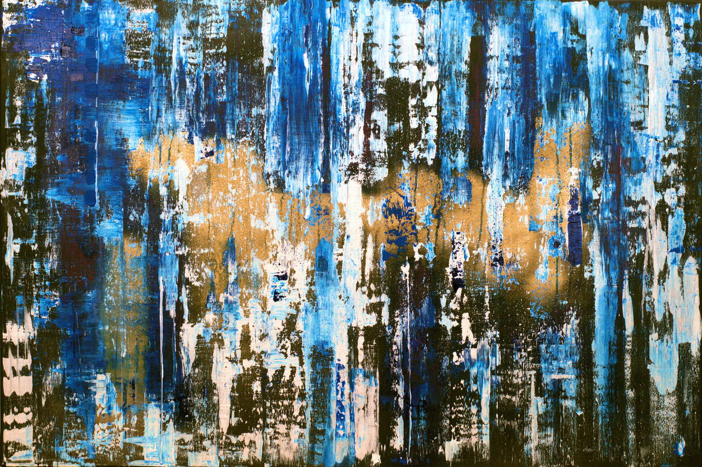 House of the Blues – Abstract Industrial Painting | 120 × 80 cm | Edelgard Schroer