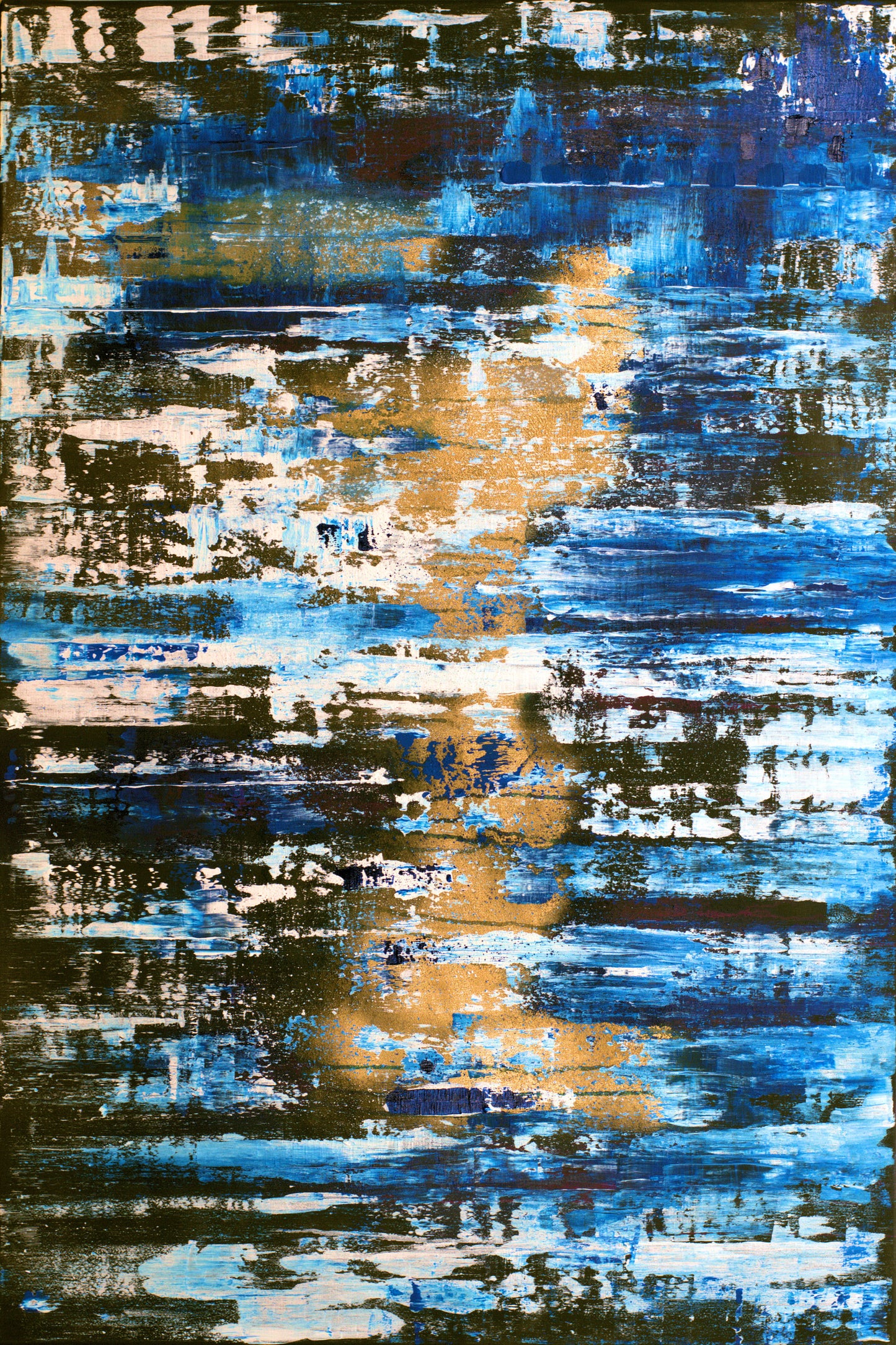 House of the Blues – Abstract Industrial Painting | 120 × 80 cm | Edelgard Schroer