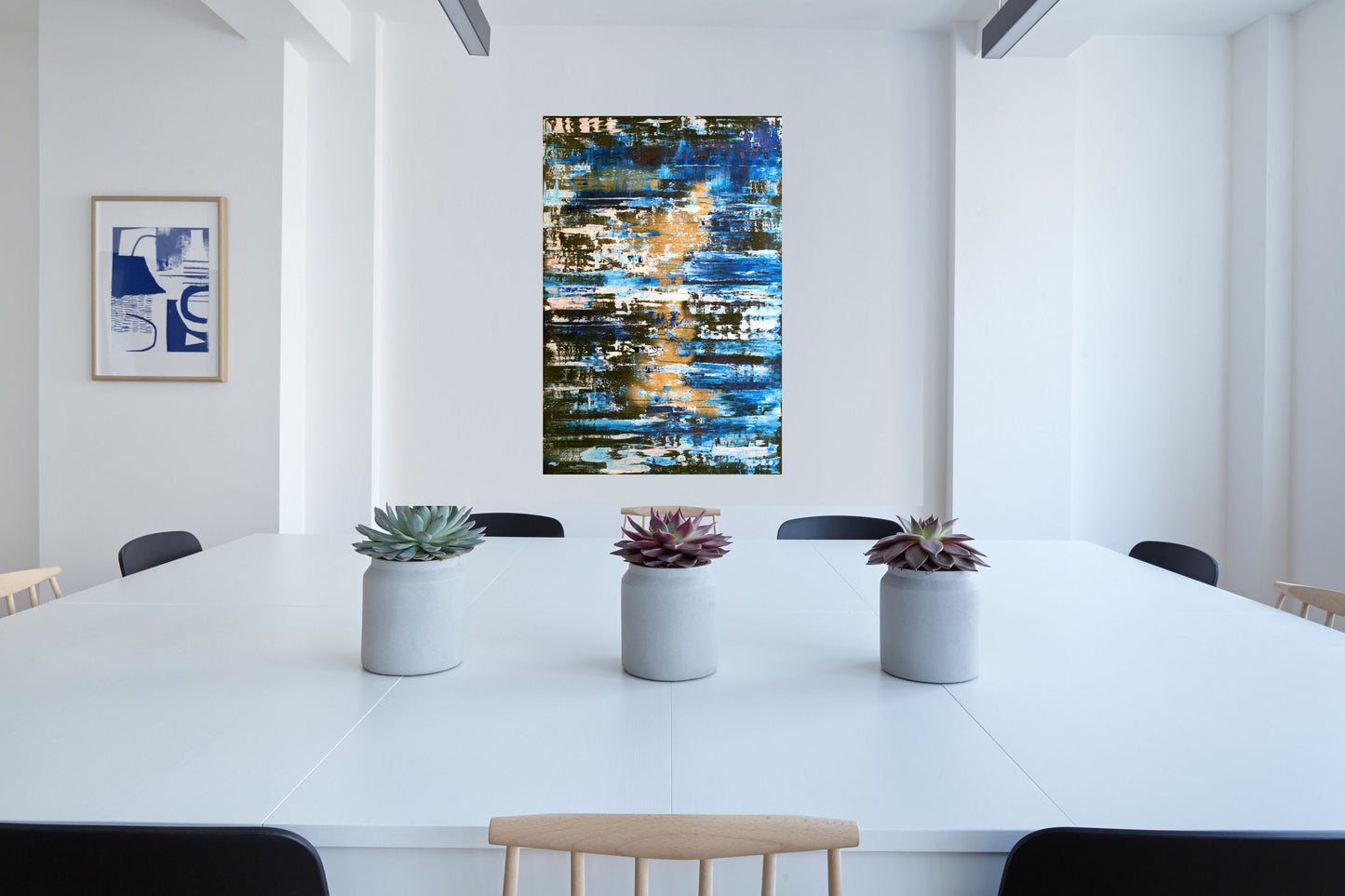 House of the Blues – Abstract Industrial Painting | 120 × 80 cm | Edelgard Schroer