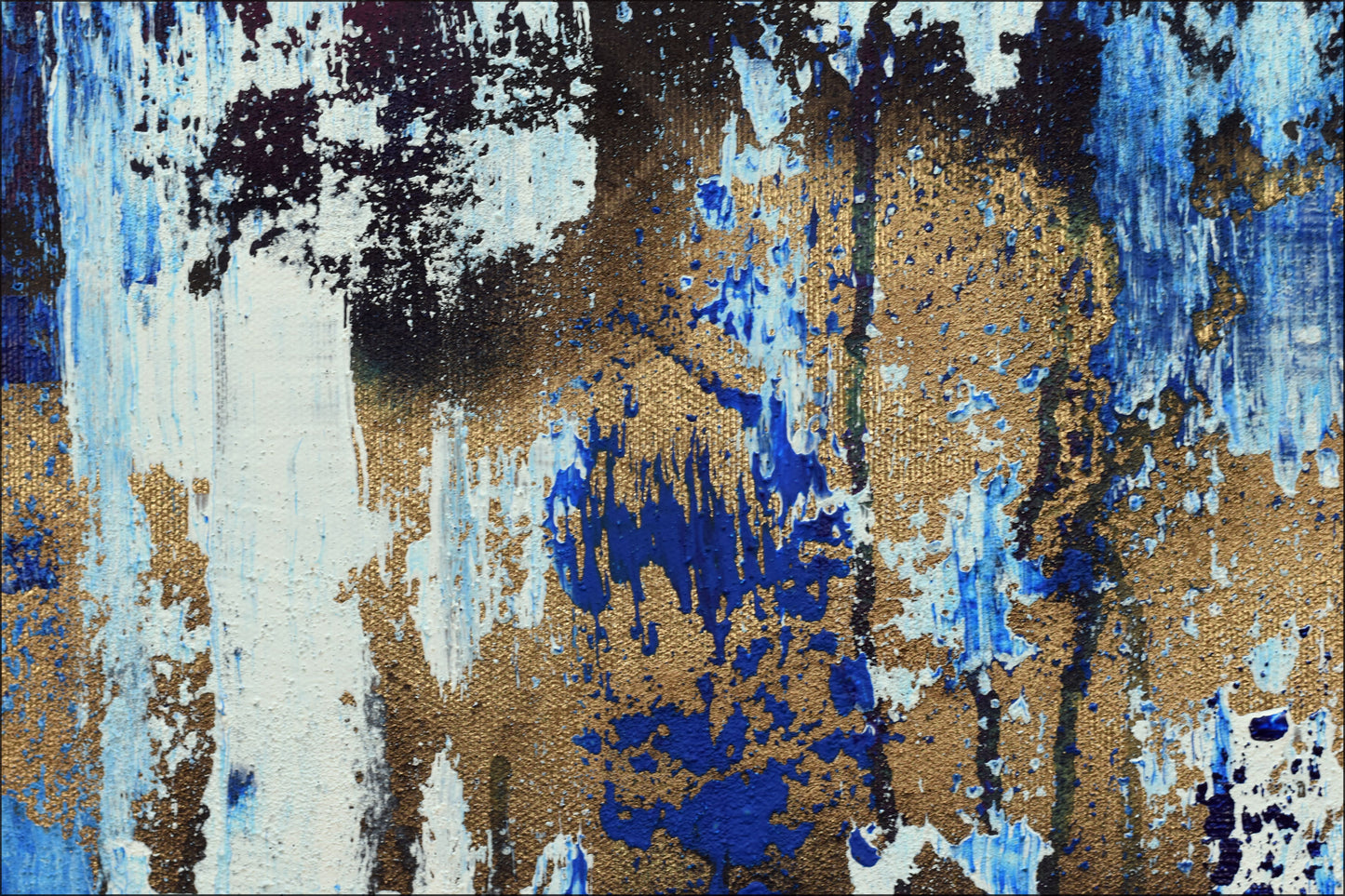 House of the Blues – Abstract Industrial Painting | 120 × 80 cm | Edelgard Schroer