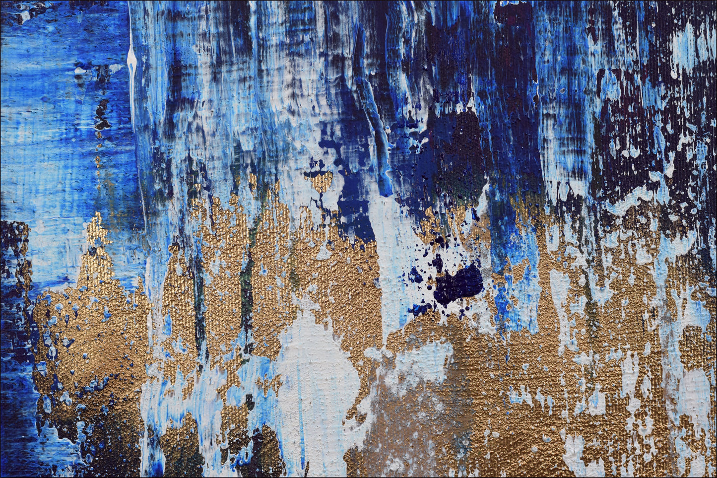 House of the Blues – Abstract Industrial Painting | 120 × 80 cm | Edelgard Schroer