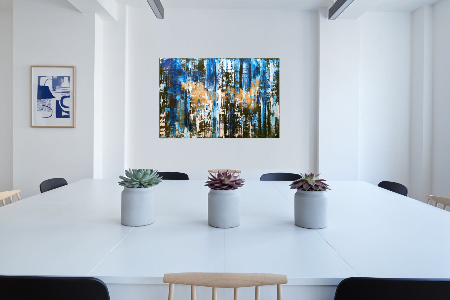 House of the Blues – Abstract Industrial Painting | 120 × 80 cm | Edelgard Schroer