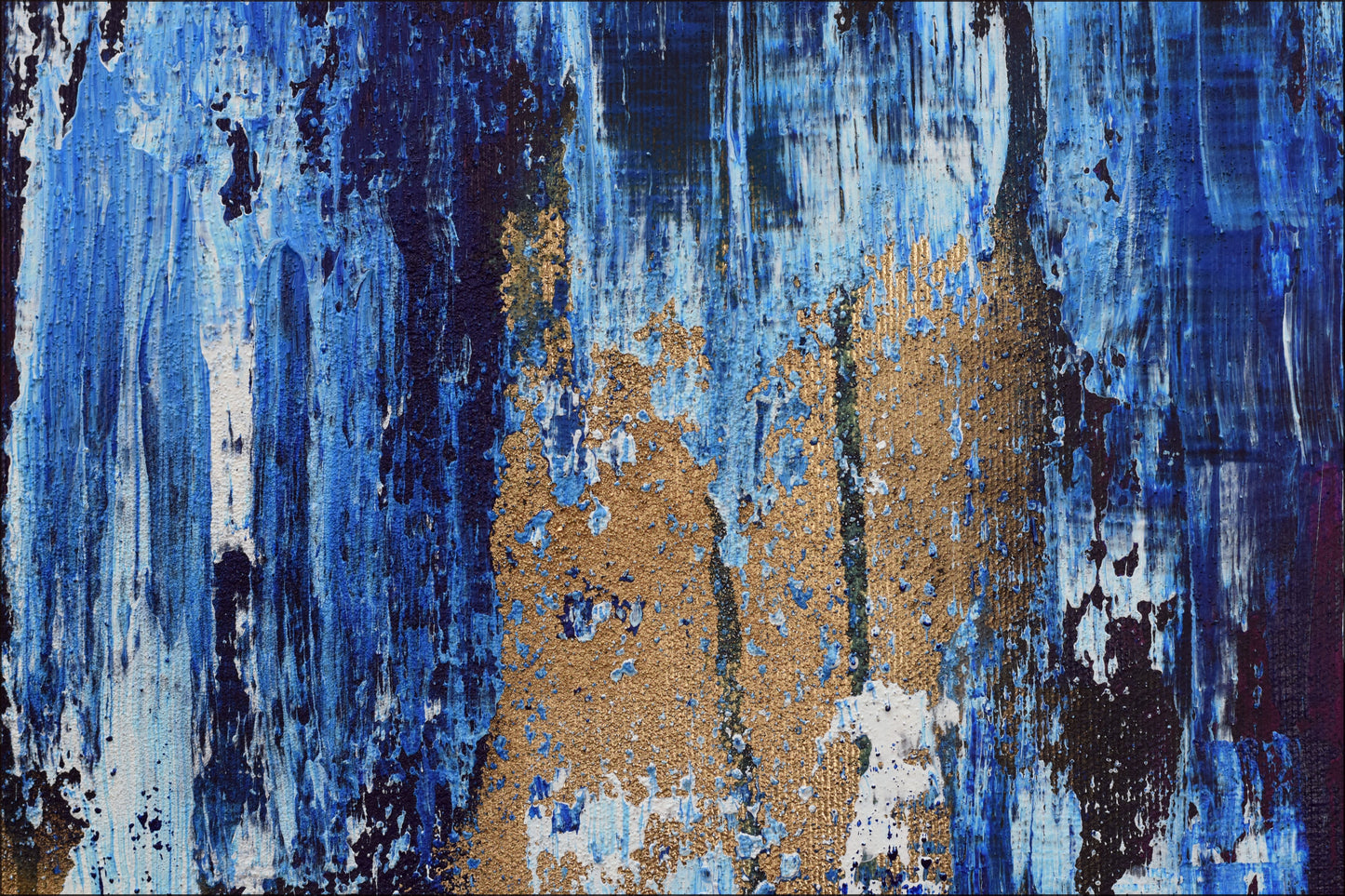 House of the Blues – Abstract Industrial Painting | 120 × 80 cm | Edelgard Schroer