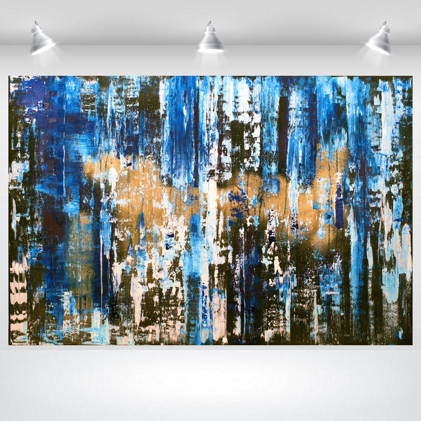 House of the Blues – Abstract Industrial Painting | 120 × 80 cm | Edelgard Schroer