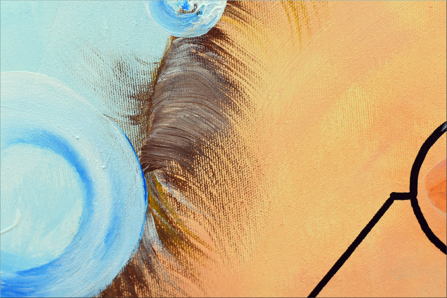 Mr Bubbles Original Whimsical Acrylic Painting, Large Figurative Canvas Art, Ready to Hang