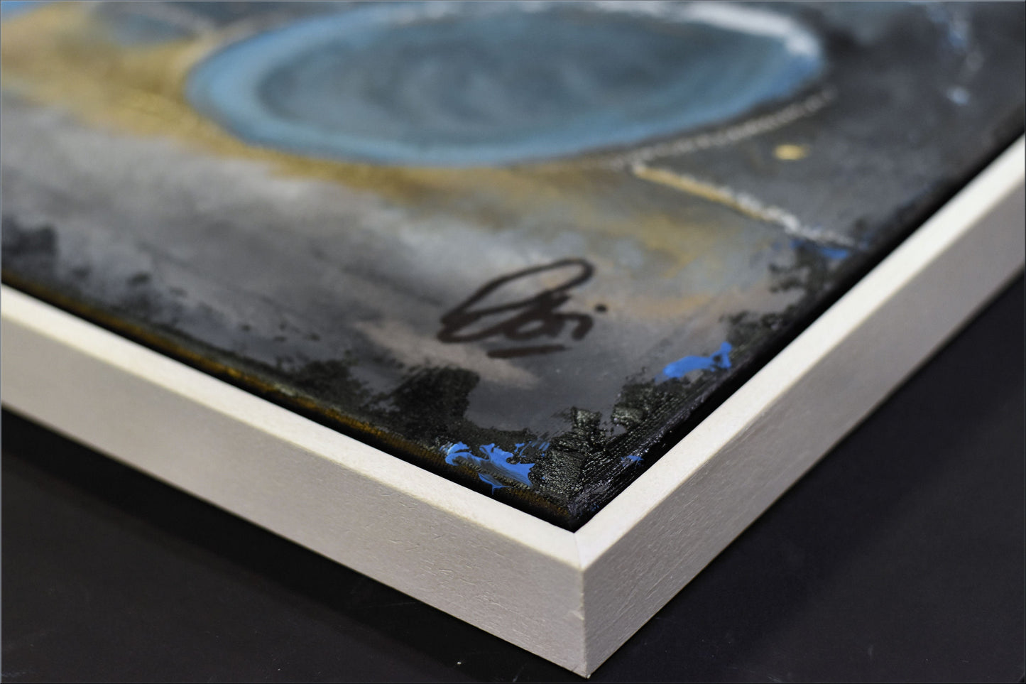 Blue Balloons – Abstract Textured Painting | 60 × 120 cm | Edelgard Schroer