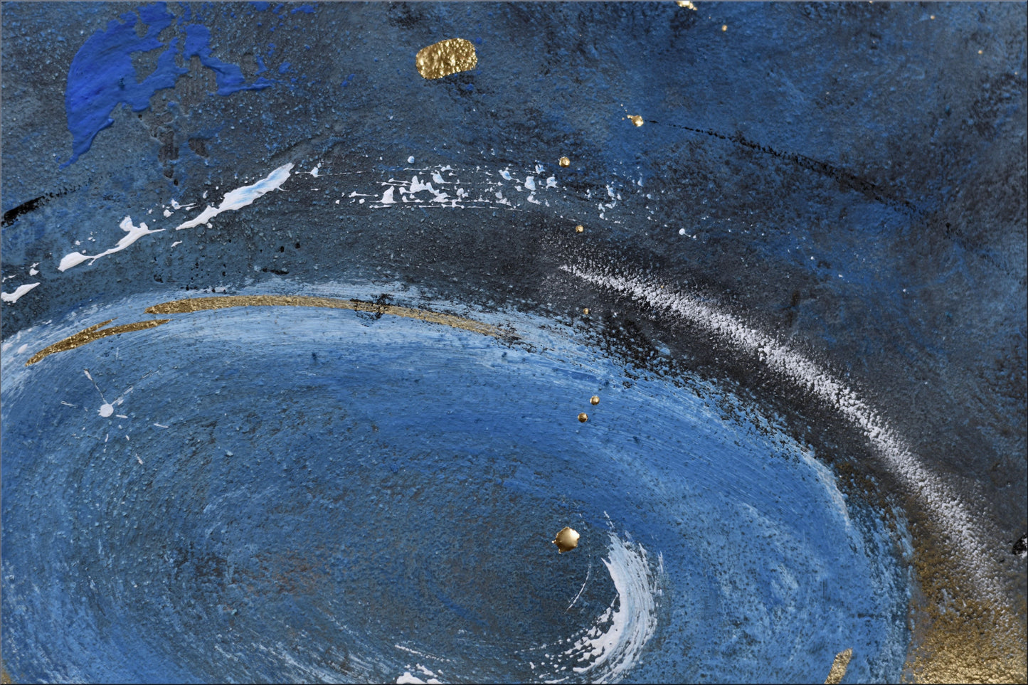 Blue Balloons – Abstract Textured Painting | 60 × 120 cm | Edelgard Schroer