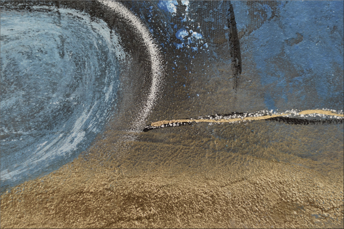 Blue Balloons – Abstract Textured Painting | 60 × 120 cm | Edelgard Schroer