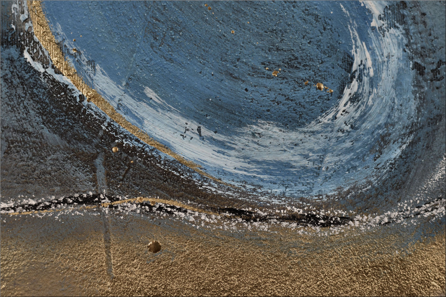 Blue Balloons – Abstract Textured Painting | 60 × 120 cm | Edelgard Schroer