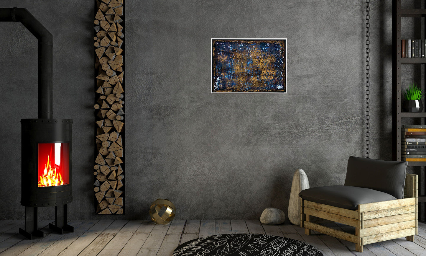 Molten Silence – Abstract Textured Painting | 70 × 50 cm | Edelgard Schroer